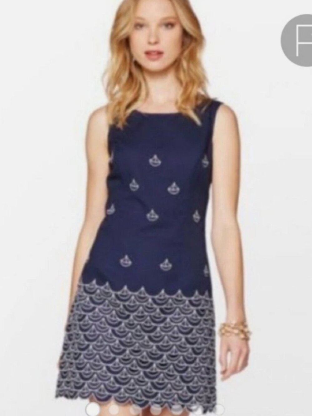 Lilly Pulitzer clarita true navy blue sailing embroidered dress 4
